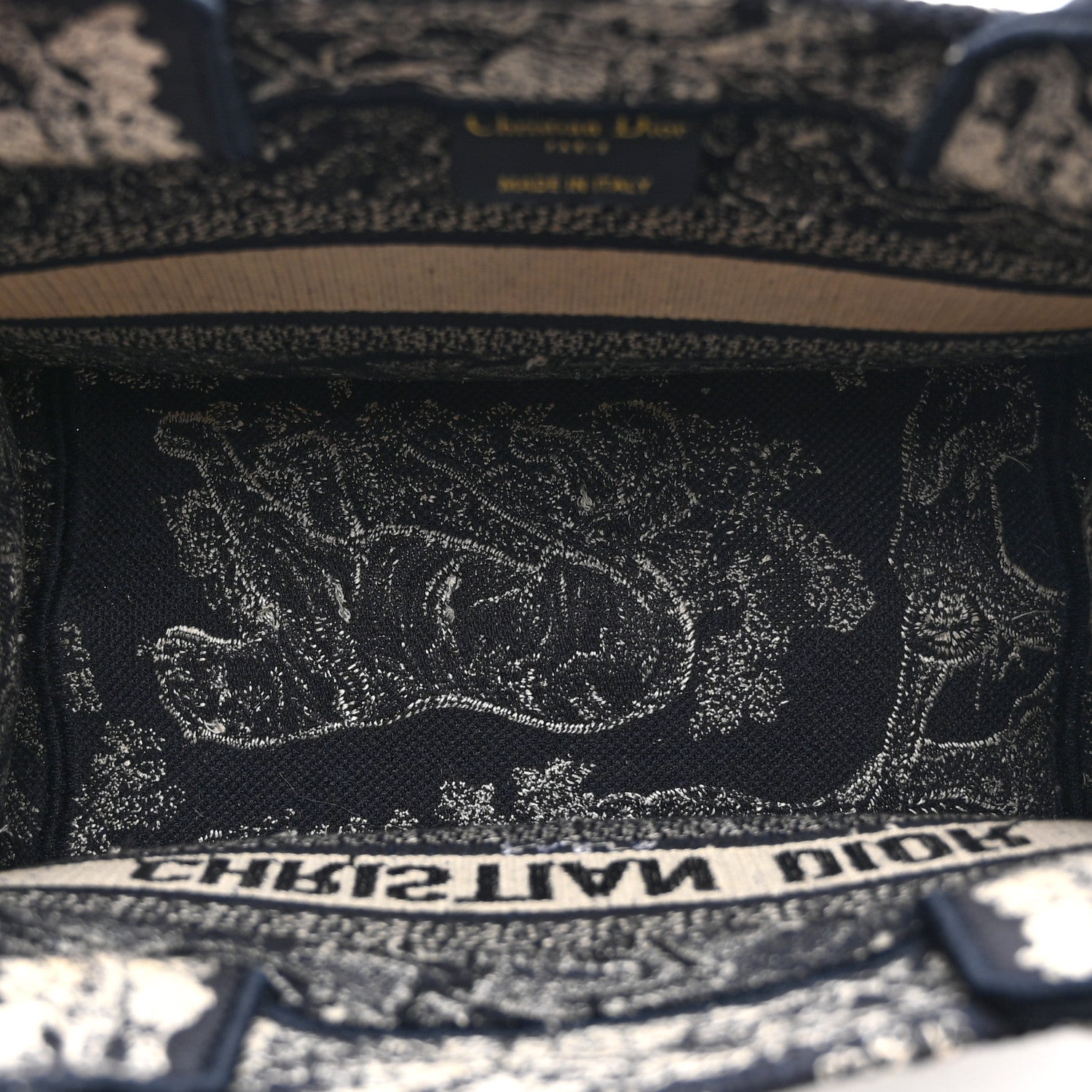Canvas Embroidered Small Dioriviera Toile De Jouy Book Tote Blue