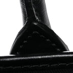 Coated Canvas Calfskin La Greca Signature Tote Bag Black Khaki