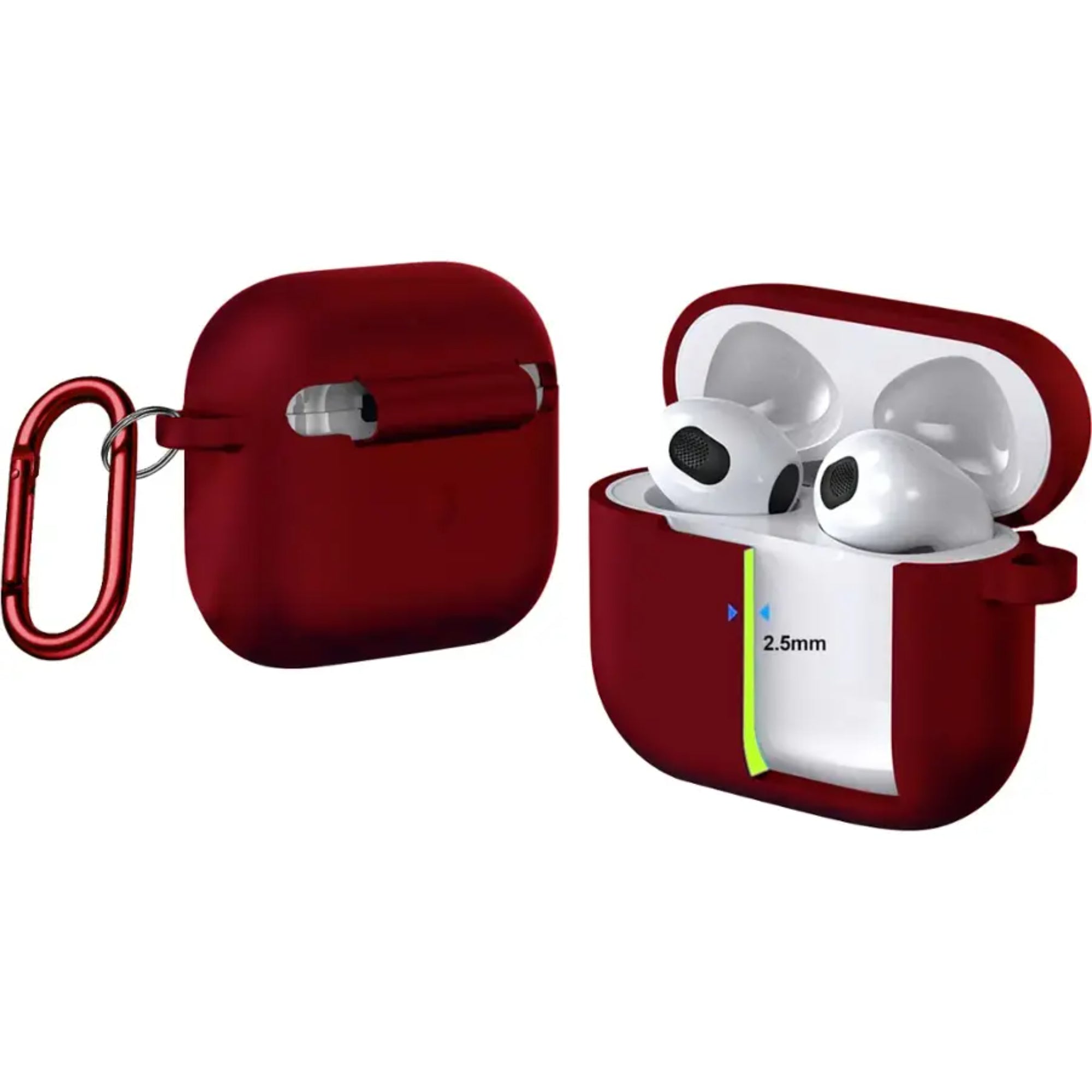 SAHARA - Venture Series Silicone Combo Kit Case for Apple AirPods (3rd Generation) - Burgundy