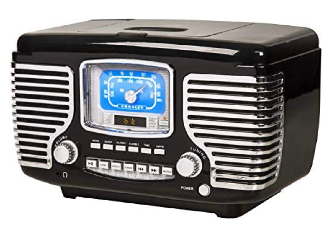 Crosley Corsair Tabletop Am/fm Bluetooth Radio With Cd Player And Dual Alarm Clock