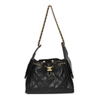 Caviar Quilted Small Chanel 25 Handbag Dark Navy