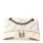 Crushed Calfskin Quilted Small Crush Chain Bag Optic White