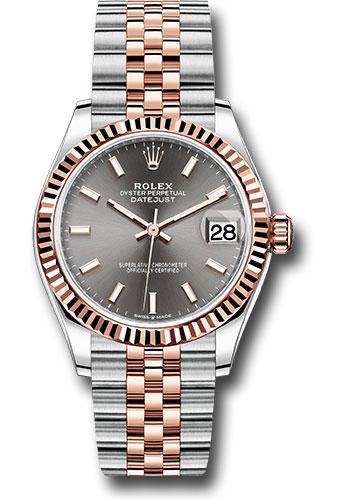 Rolex Steel and Everose Gold Datejust 31  - Dark Rhodium Index Dial - Jubilee Bracelet - 278271 dkrhij