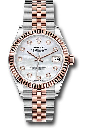 Rolex Steel and Everose Gold Datejust 31  - Mother of Pearl Diamond Dial - Jubilee Bracelet - 278271 mdj