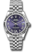 Rolex Steel and White Gold Datejust 31  - Aubergine Roman Diamond 6 Dial - Jubilee Bracelet - 278274 aubdr6j