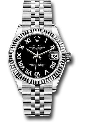 Rolex Steel and White Gold Datejust 31  - Black Roman Dial - Jubilee Bracelet - 278274 bkrj