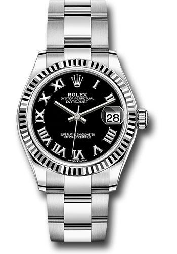 Rolex Steel and White Gold Datejust 31  - Black Roman Dial - Oyster Bracelet - 278274 bkro