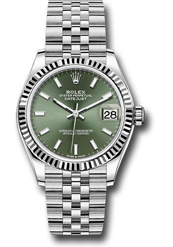 Rolex Steel and White Gold Datejust 31  - Mint Green Index Dial - Jubilee Bracelet - 278274 mgij
