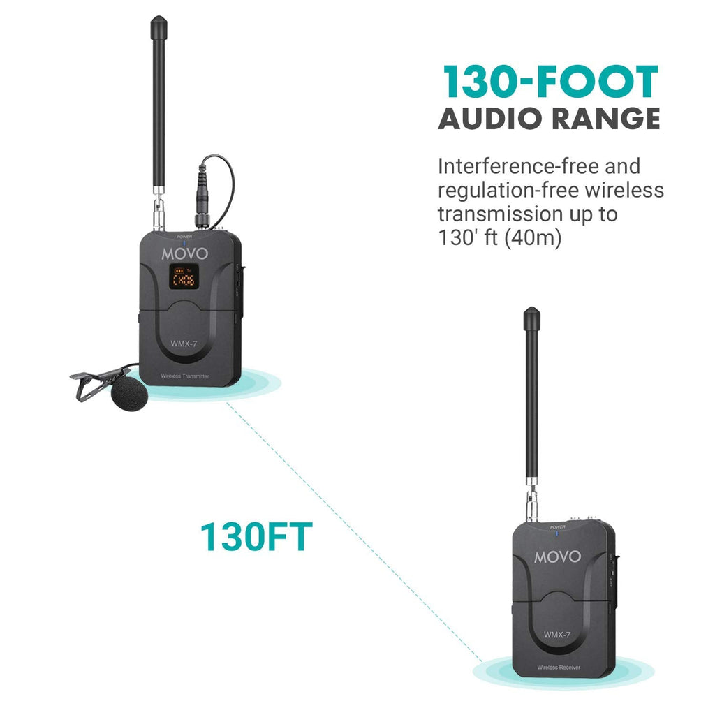 Movo WMX-7 VHF 12-Channel Wireless Lav Mic System