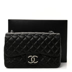 Lambskin Quilted Medium Westminster Pearl Flap Black