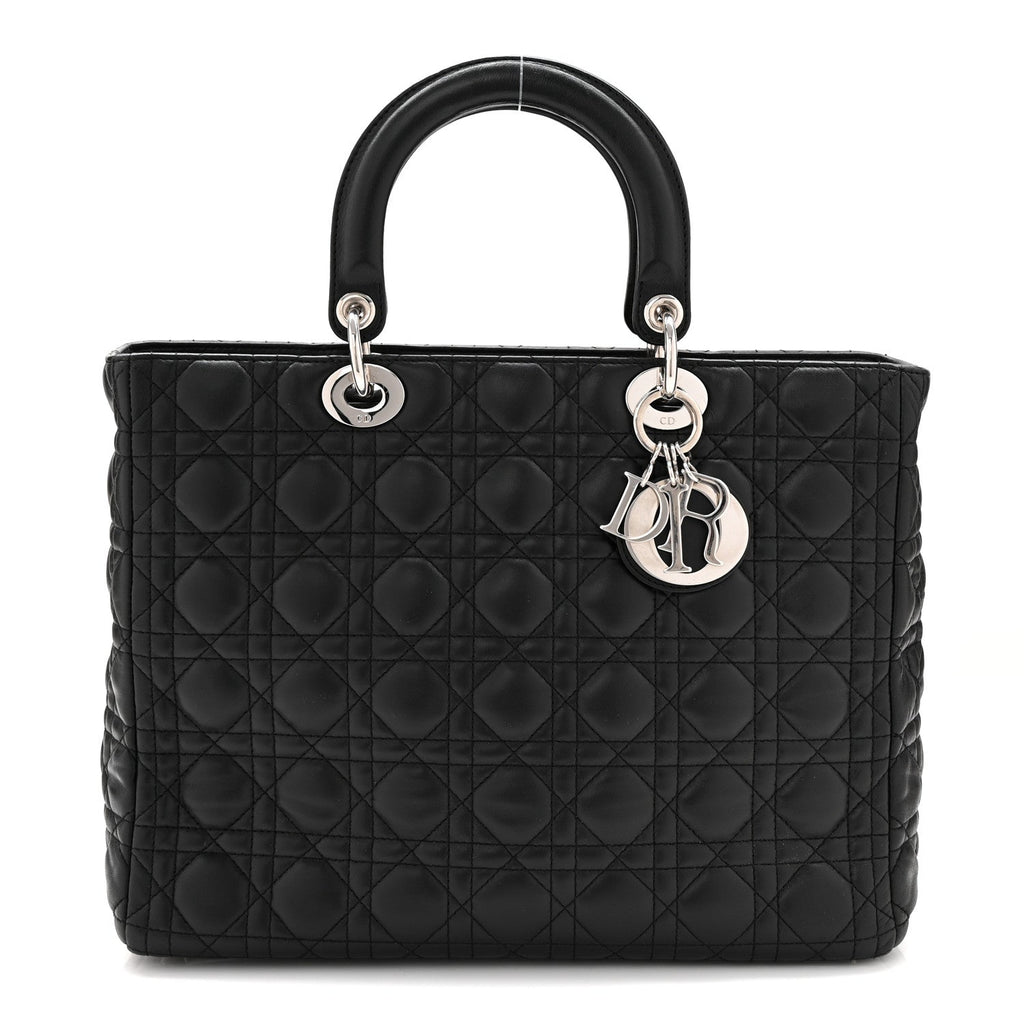 Lambskin Cannage Large Lady Dior Black