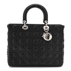 Lambskin Cannage Large Lady Dior Black