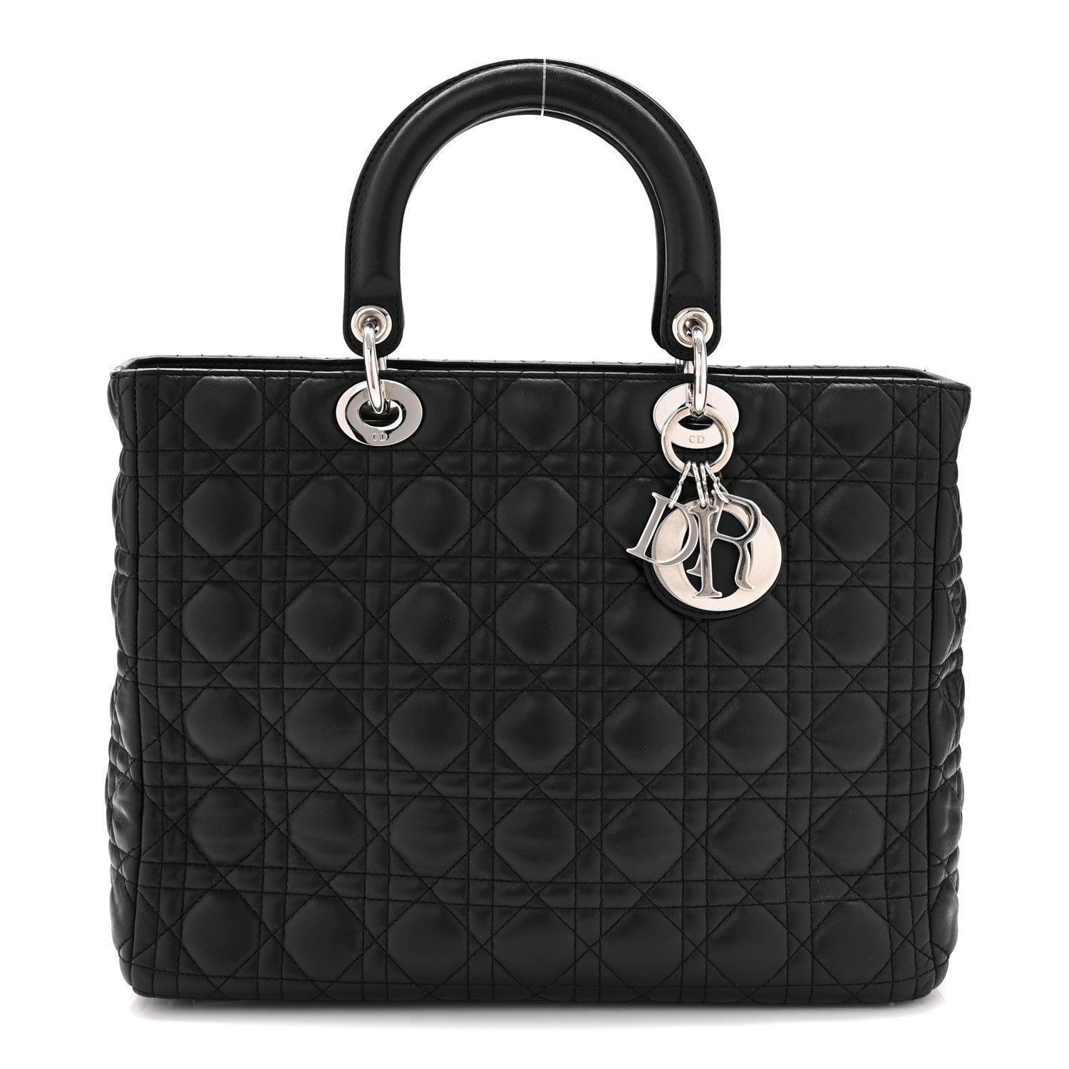 Lambskin Cannage Large Lady Dior Black