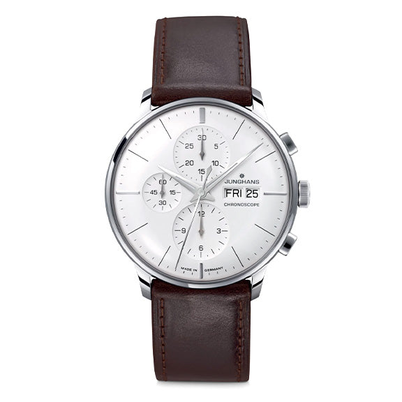 Junghans Meister Chronoscope Men's White/Brown Watch