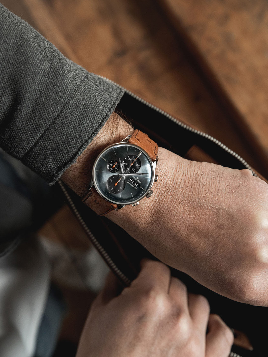 Junghans Meister Chronoscope Men's Grey Brown Watch