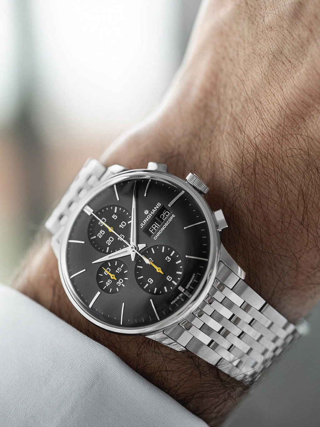 Junghans Meister Chronoscope Men's Black Watch
