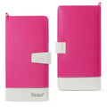 Reiko Iphone 6/ 6S Two Tone Super Wallet Case With Multiple Card Slots In White Hot Pink