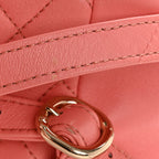Lambskin Quilted Small Duma Drawstring Backpack Light Pink