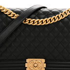 Caviar Quilted New Medium Boy Flap Black