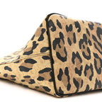 Textured Coated Canvas Leopard Print Large Antigona Tote