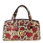 Snakeskin Large Arli Top Handle Bag Pink Beige