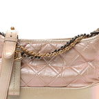 Iridescent Aged Calfskin Quilted Small Gabrielle Hobo Light Pink