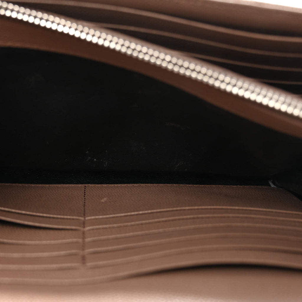 Grain De Poudre Matelasse Chevron Monogram Chain Wallet Taupe