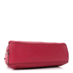 Cellarius Calfskin Small Bamboo Daily Top Handle Bag  Dark Pink