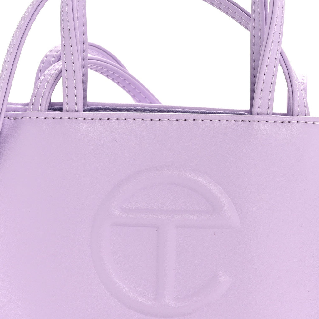 Vegan Leather Small Shopping Bag Lavender