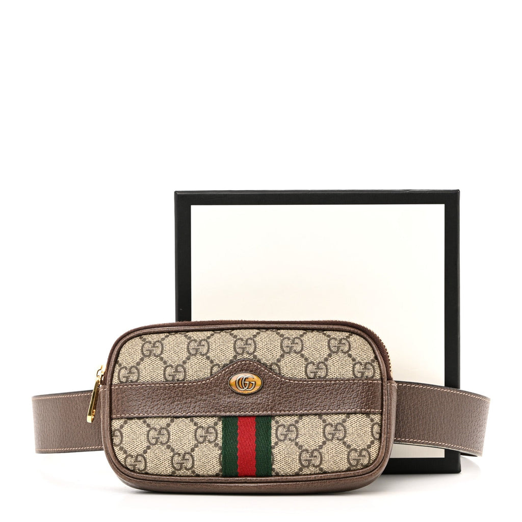 GG Supreme Monogram Ophidia Belted iPhone Case 85 34 Dark Brown