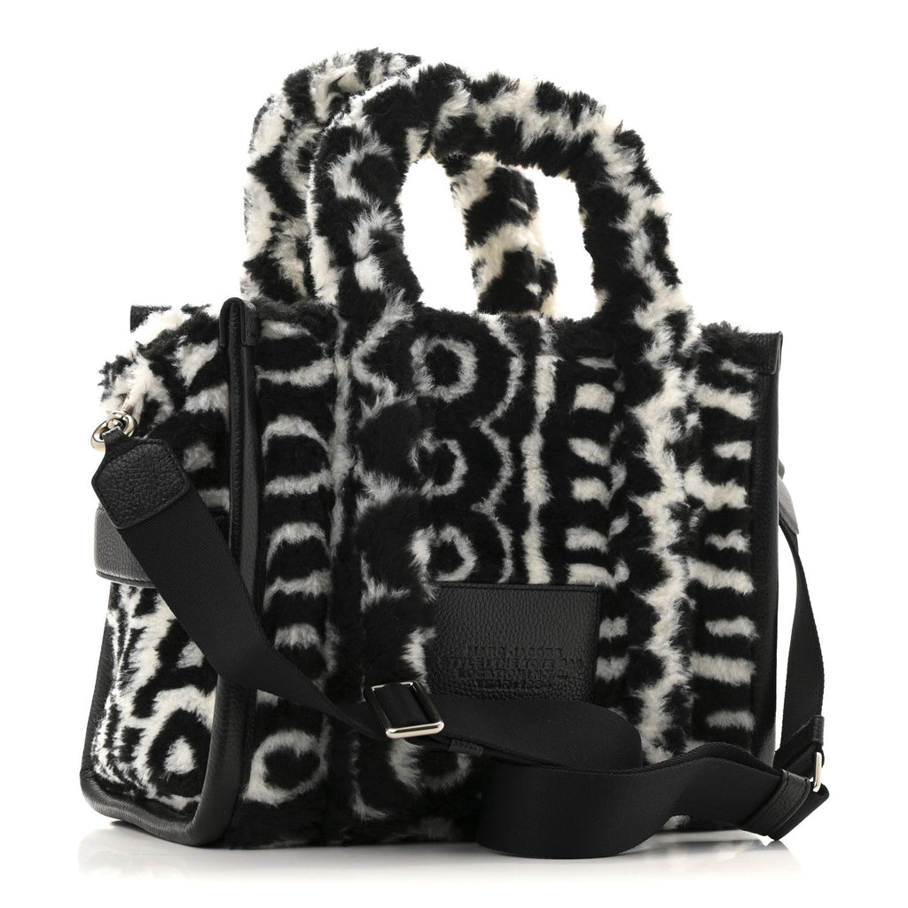 Polyester Cotton Oversized Monogram Medium Traveler Tote Bag Black Ivory