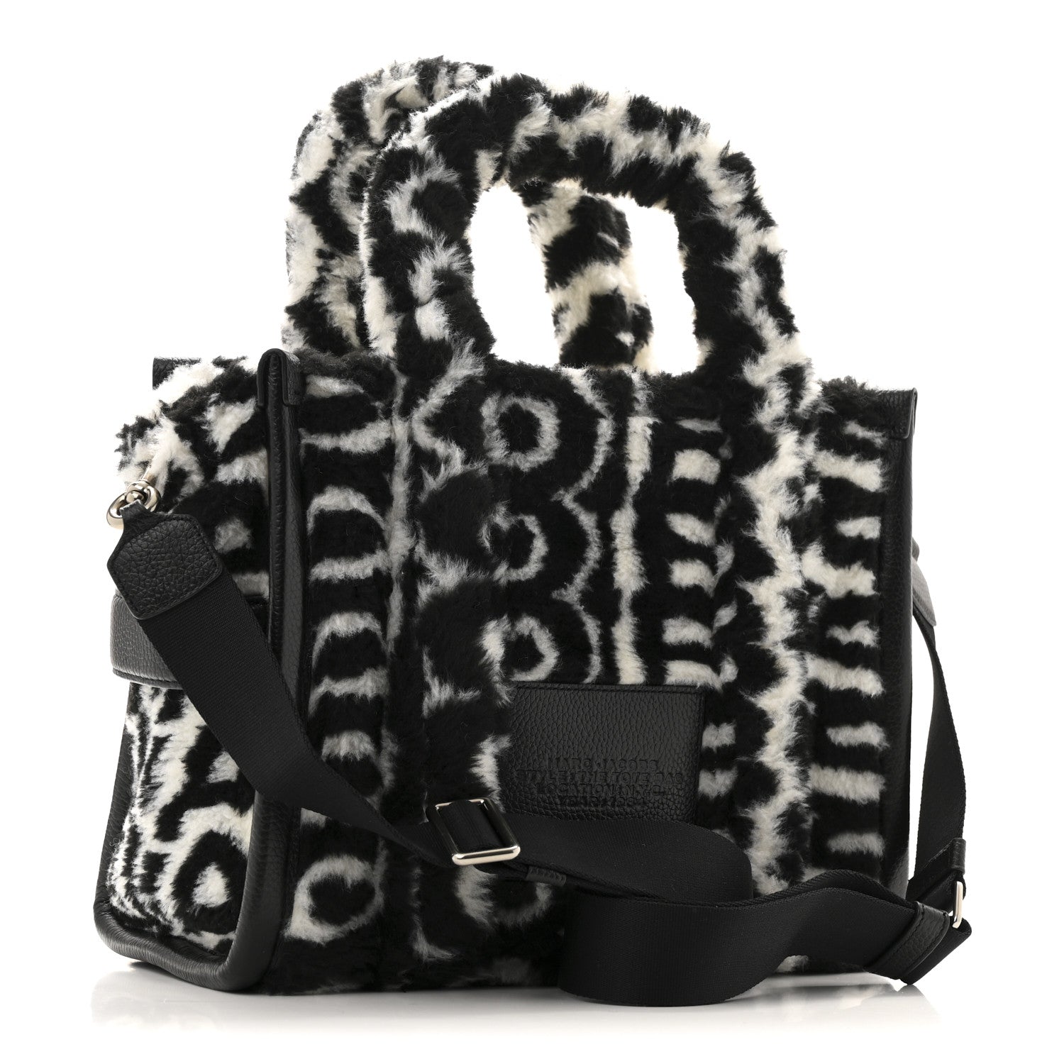 Polyester Cotton Oversized Monogram Medium Traveler Tote Bag Black Ivory