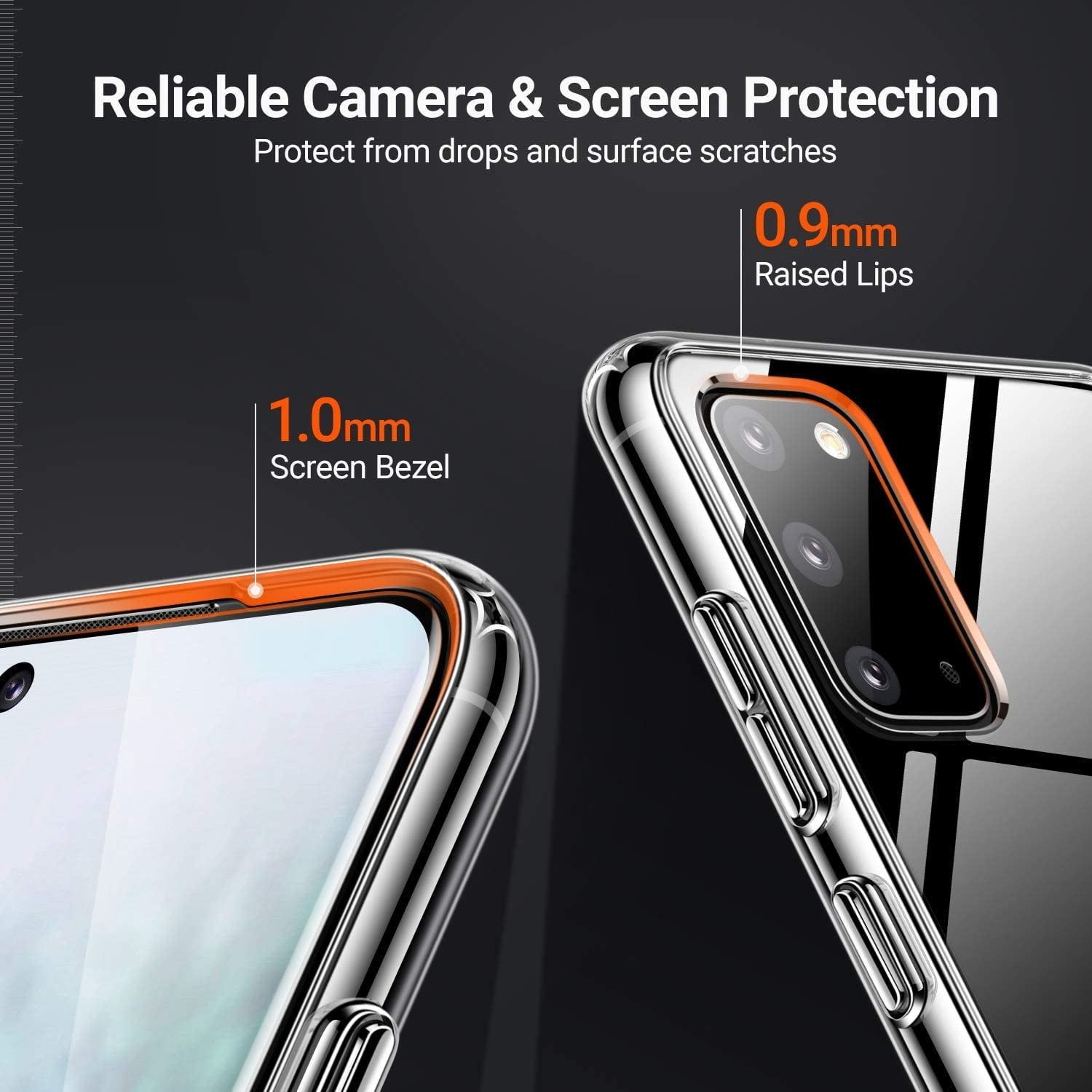 Entronix Case Compatible with Galaxy S20 - [Hard Back] Clear Cover
