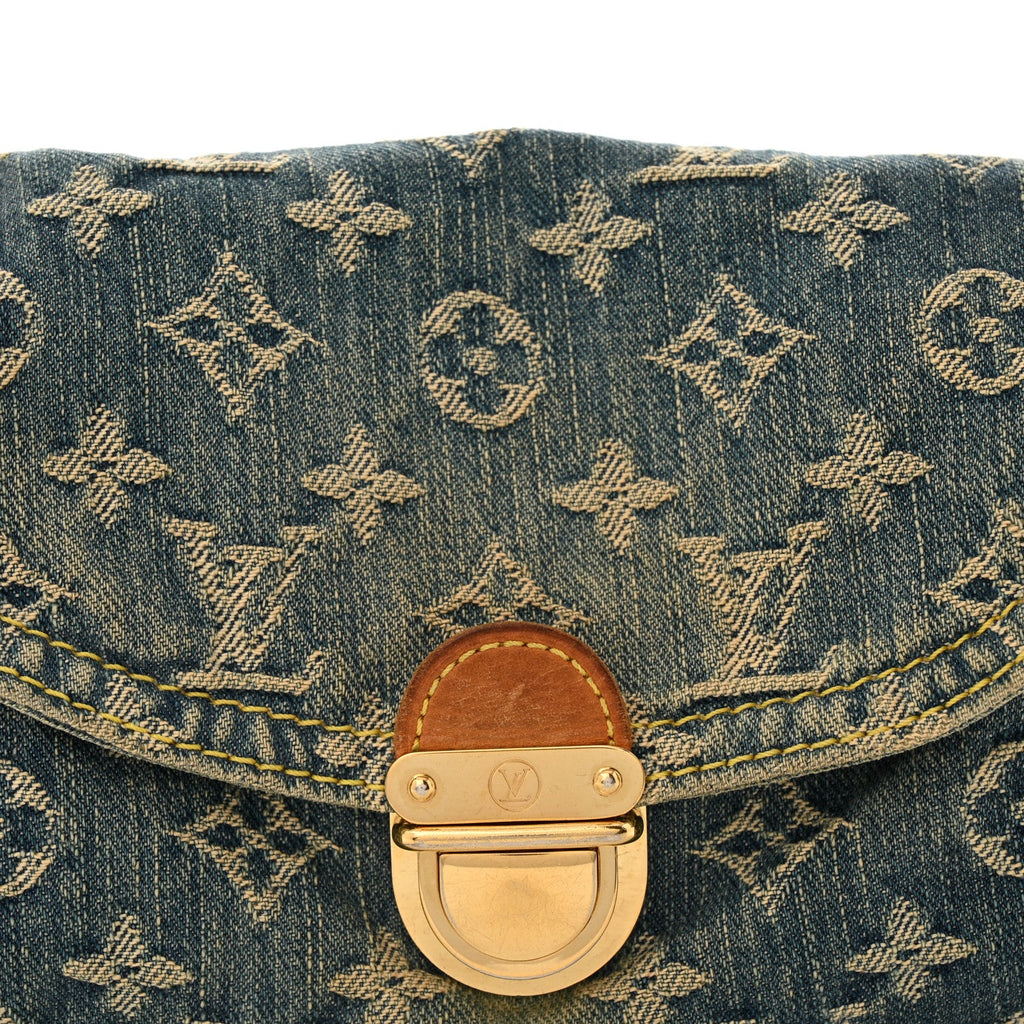 Monogram Denim Mini Pleaty Blue