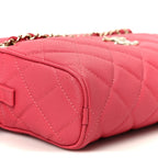 Caviar Quilted Small In & Out Camera Case Pink