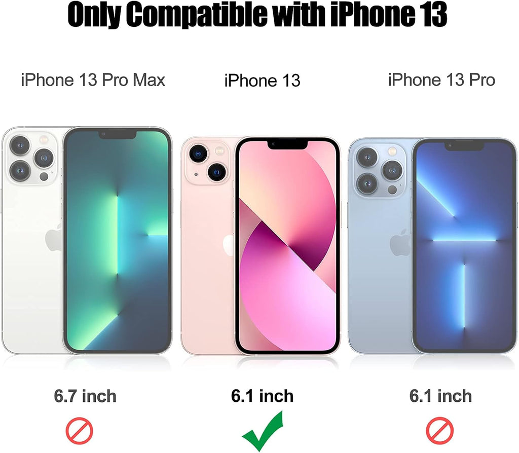 Entronix Bundle Compatible with iPhone 13 - Heavy Duty Case & 2 Clear Screen Protectors