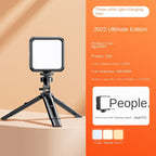 Portable outdoor mini fill light [Flagship tricolor style] Light up+desktop tripod+clip, mobile phone live broadcast bracket clip tripod photography soft light LED -