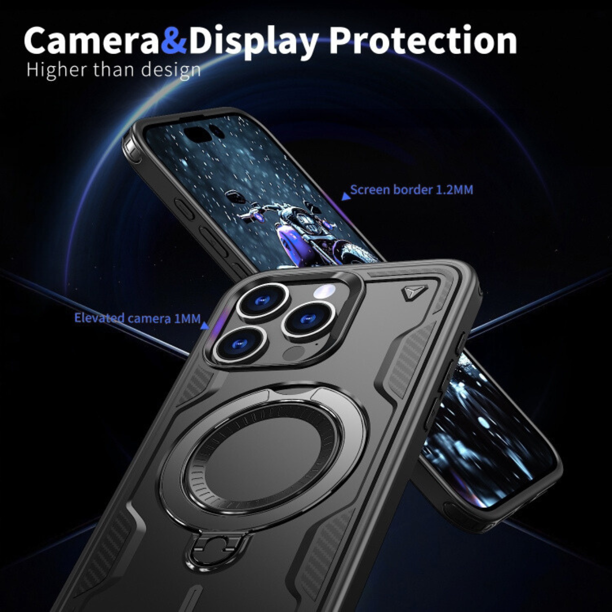 Entronix [Magnetic] Case Compatible with iPhone 16 Pro - Rugged Armor Gripstand