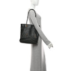 Calfskin Chain 20s Signature Tote Black
