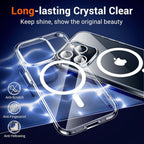 Entronix Bundle Compatible with iPhone 15 Pro Max - [Magnetic] Clear Case, 2 Clear Screen Protectors & 1 Metallic Camera Lens Protector