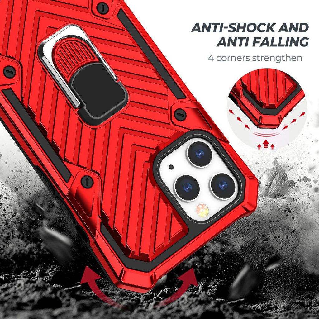 Iphone 12/ Iphone 12 Pro Kickstand Anti-Shock And Anti Falling Case In Red