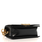 Metallic Glazed Calfskin Small Boy Flap Black Gold