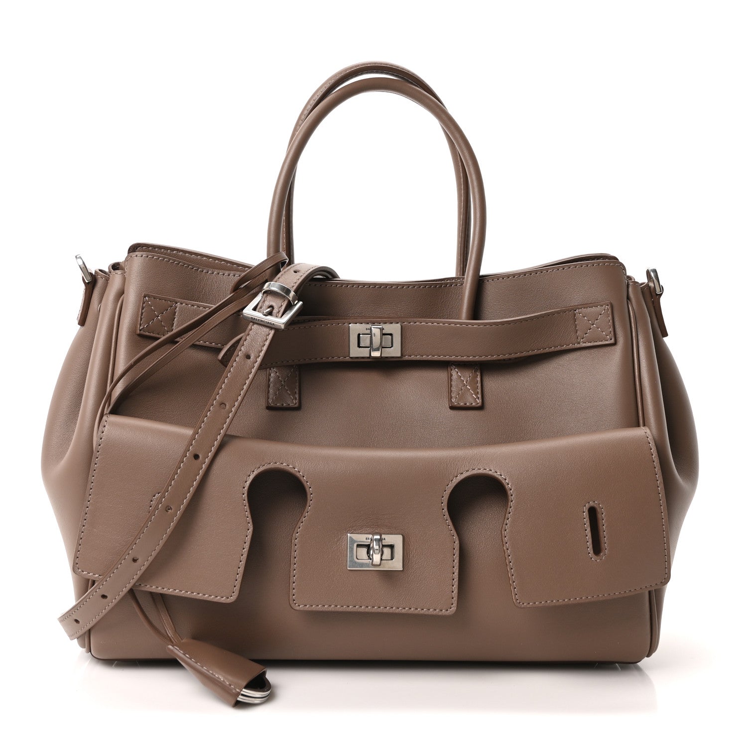 Smooth Calfskin Small Bel Air Carry All Bag Taupe