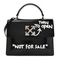 Calfskin Jitney 2.8 Not For Sale Top Handle Bag Black White