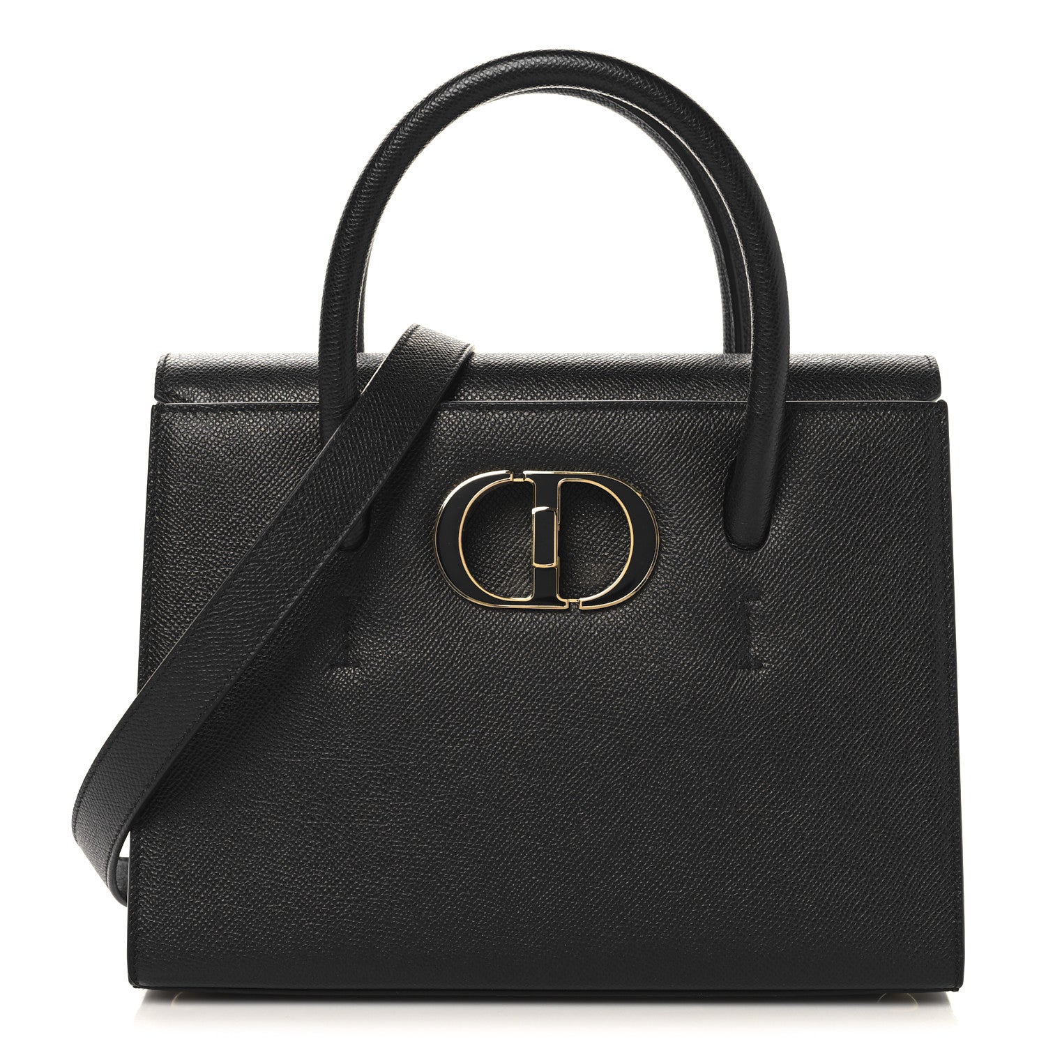 Grained Calfskin Medium St. Honore Tote Black