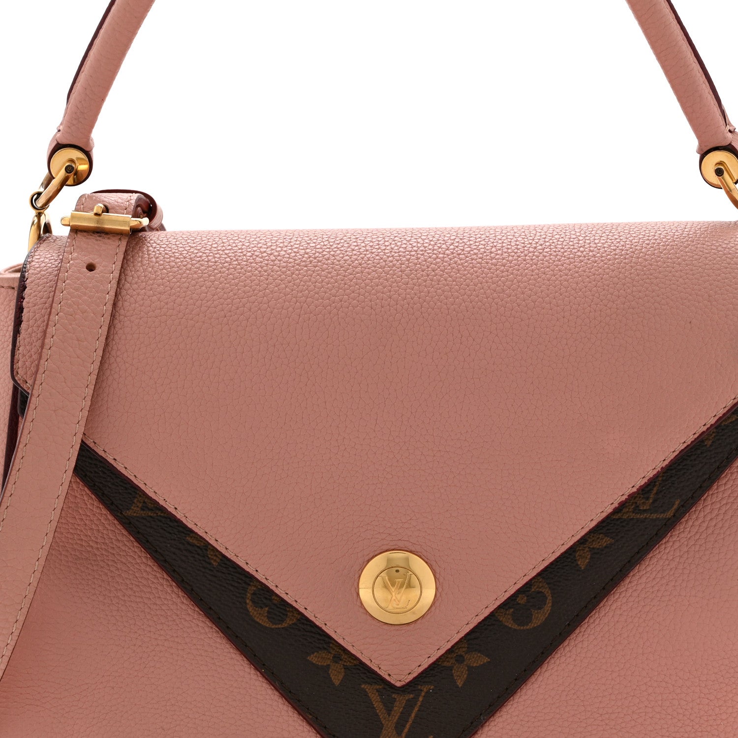 Grained Calfskin Monogram Double V Rose Poudre