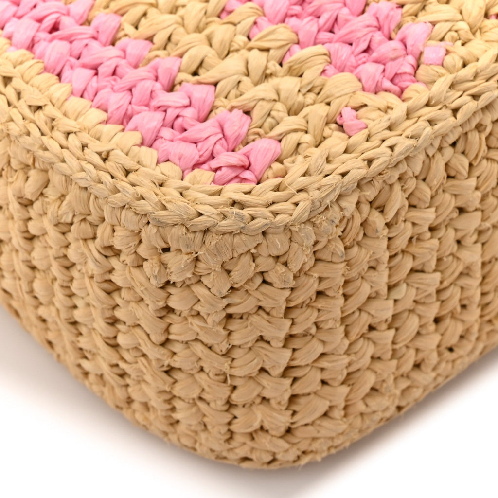 Yarn Raffia Effect Crochet Striped Re-Edition 2005 Shoulder Bag Naturale Petalo