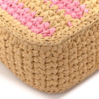 Yarn Raffia Effect Crochet Striped Re-Edition 2005 Shoulder Bag Naturale Petalo