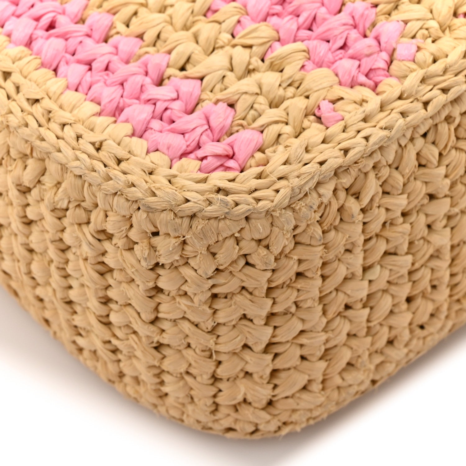 Yarn Raffia Effect Crochet Striped Re-Edition 2005 Shoulder Bag Naturale Petalo