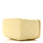 Lambskin Quilted Small Vanity Case With Chain Light Yellow